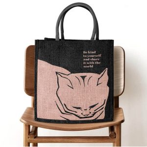 Custom printed jute shopping bag