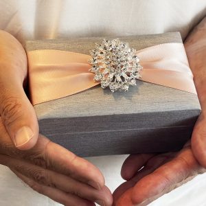silver silk wedding box