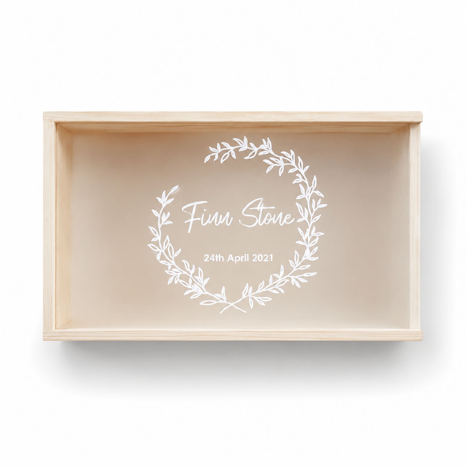 custom printed personalized wooden sliding box