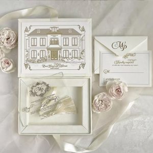 Ivory custom wedding box