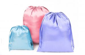 Example picture of satin bags manufactured by Prestige Creations in Thailand