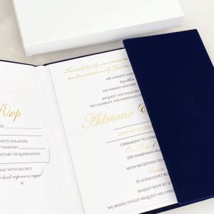 Custom velvet wedding invitation