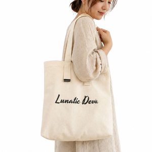 Custom Logo Cotton Canvas Shoulder Bag