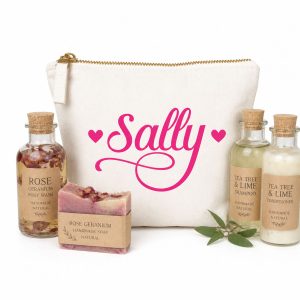 Custom name printed bridesmaid make up bag