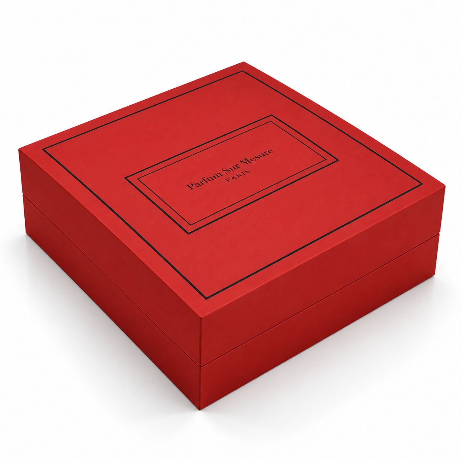 Custom Perfume Packaging Box with luxury hinged lid, premium coated paper finish and foil-stamped logo.