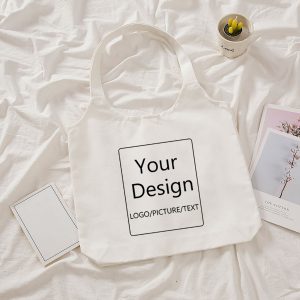Custom printed white canvas bag