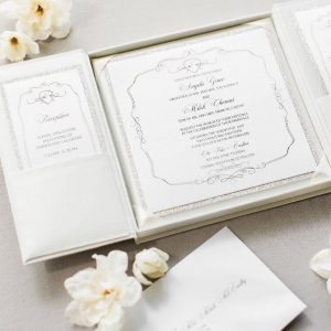 White boxed wedding inviattion