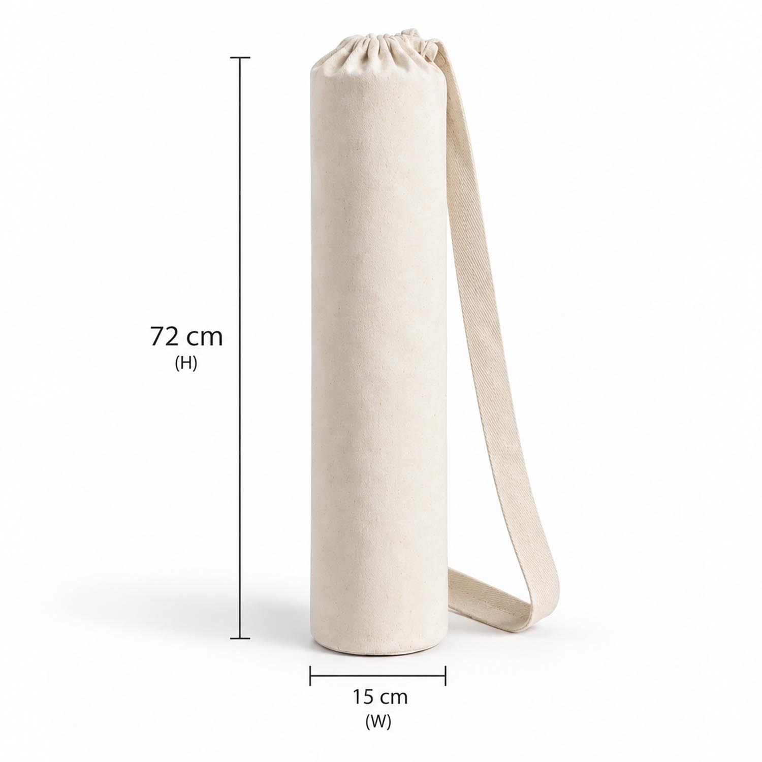 Measurements of plain canvas yoga bag