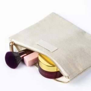 Eco-friendly cosmetic bag with linen textile