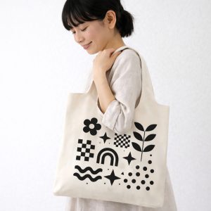 Custom graphic printed canvas hobo bag
