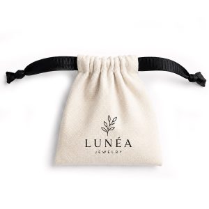 jewelry drawstring bag with logo print