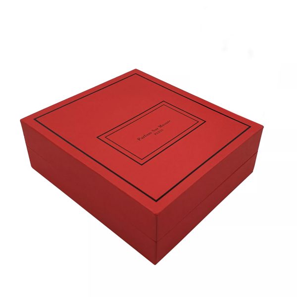Red packaging box for perfume bottle