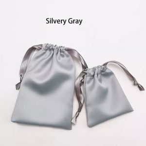 Silver silk bag