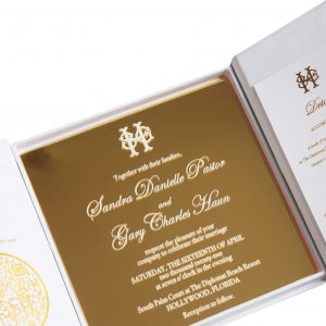 white wedding invitation box
