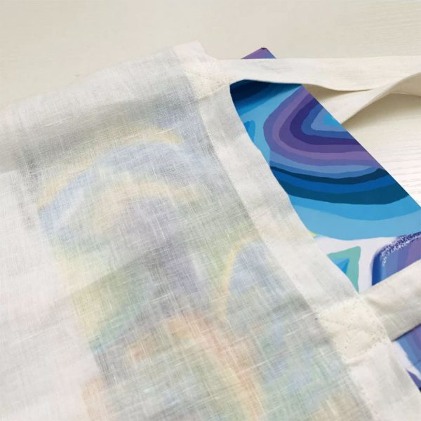 Beautiful linen fabric shopping bag