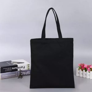 Black canvas shopping bag