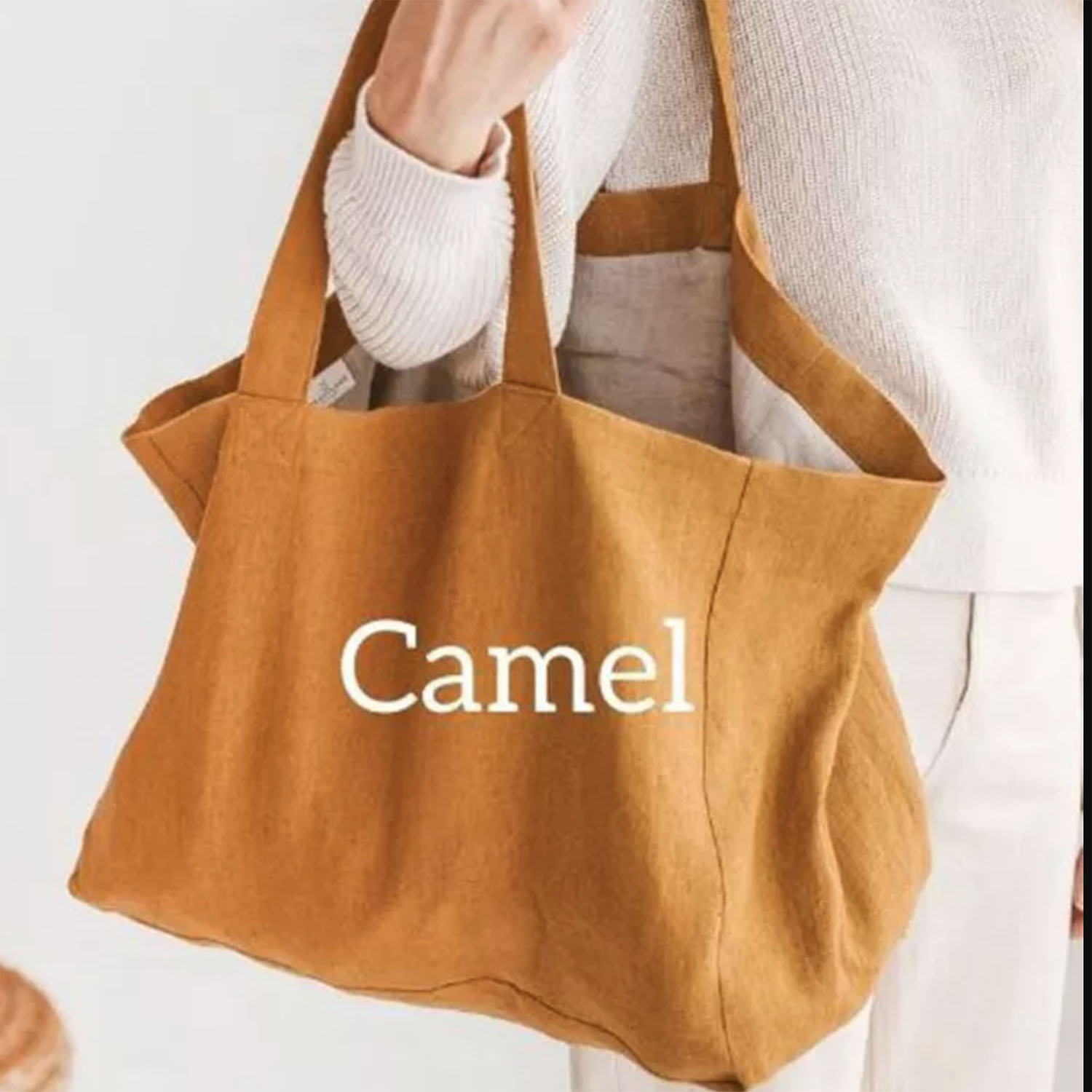 Camel linen bag example