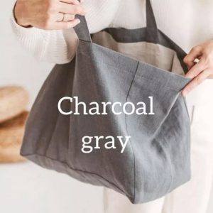 Charcoal linen bag