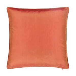 rimmed Thai silk cushion in orange