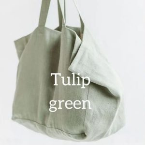 Green linen bags