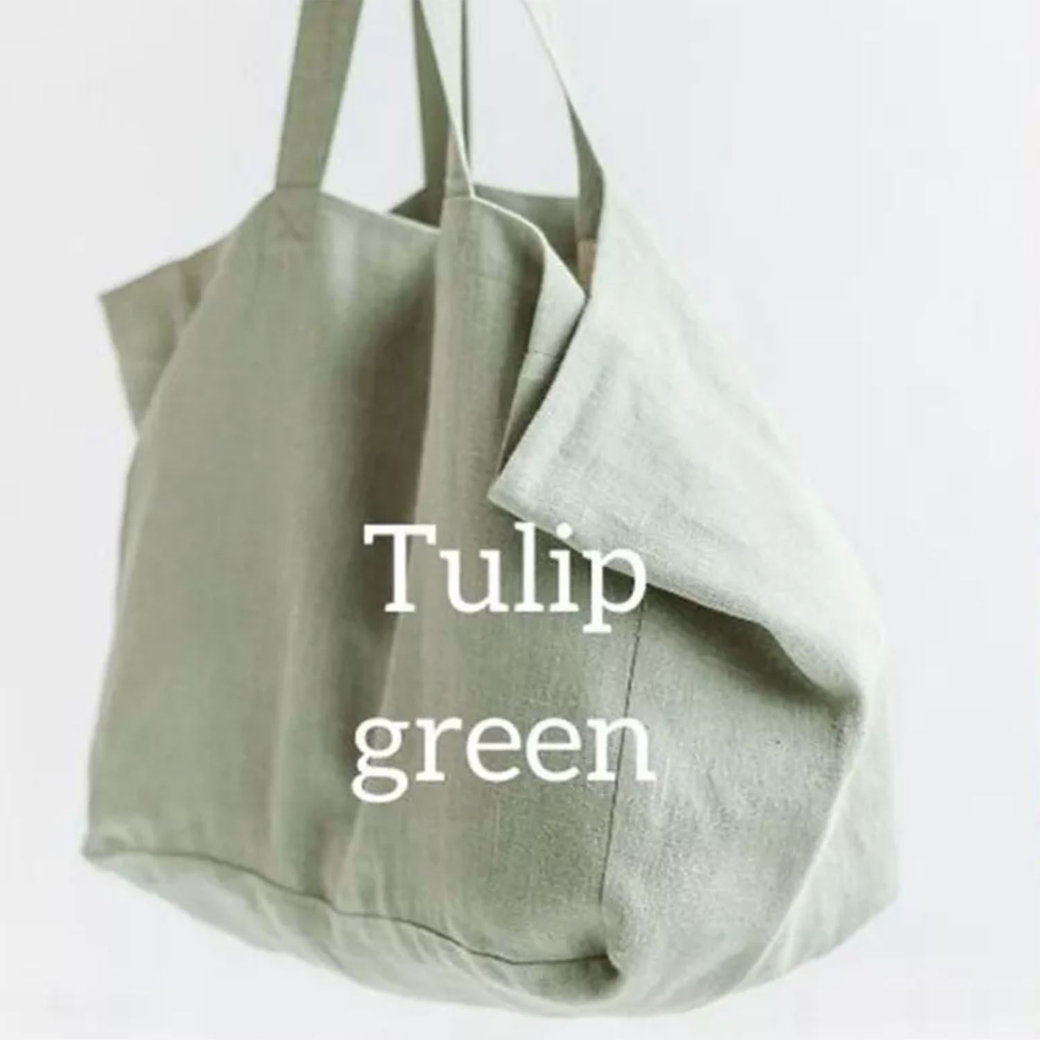 Green linen bags