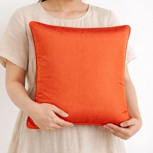 Orange Thai silk cushion cover from Chiang mai