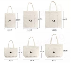 Examples of standard bag sizes