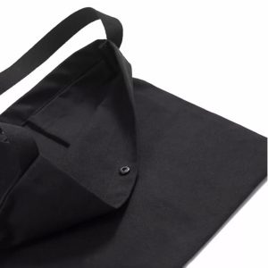 black canvas musette bag