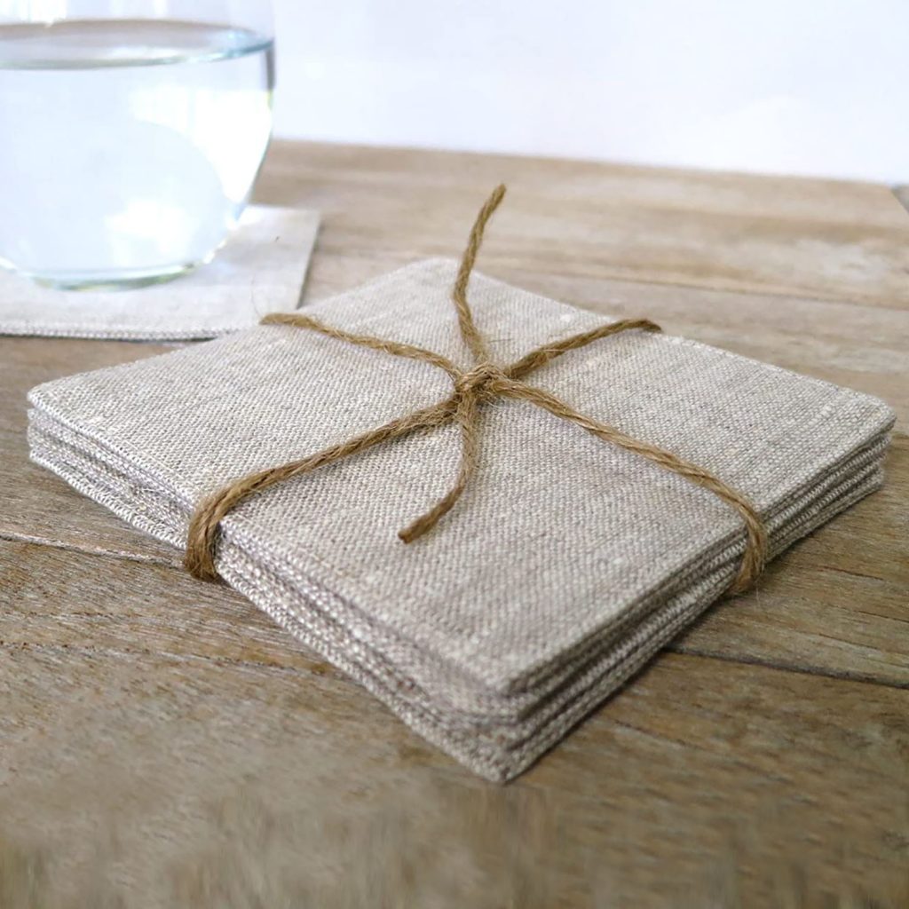 linen fabric coaster