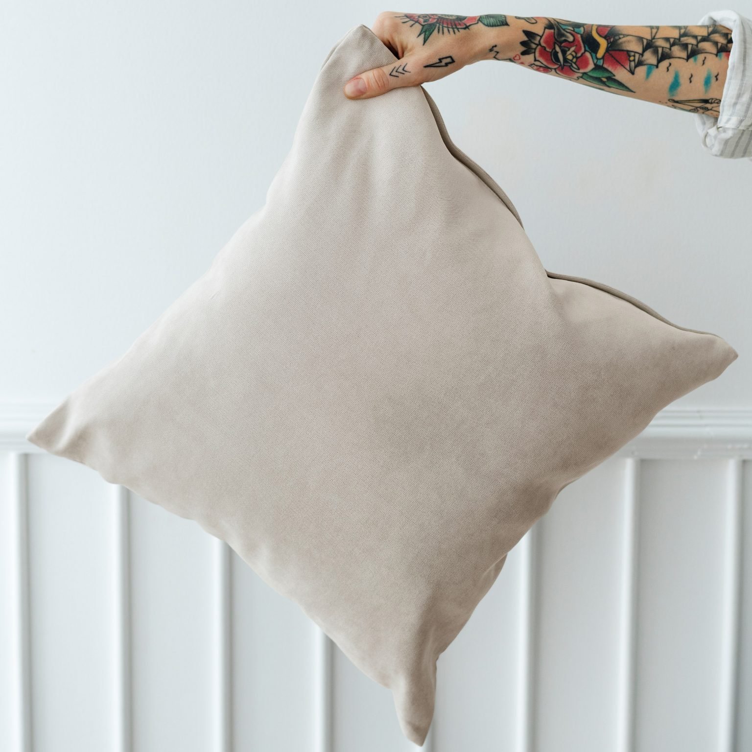 Beige linen cushion