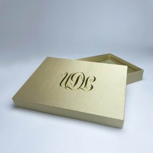 Custom monogram silk invitation box