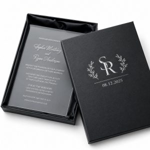 Black Foil Stamped Invitation Box