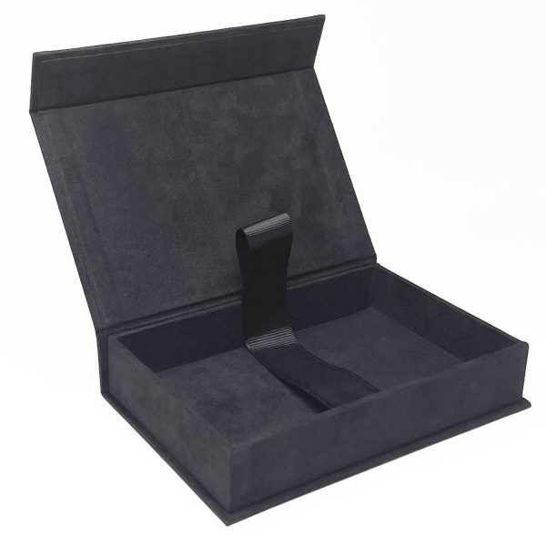 Black suede photo box