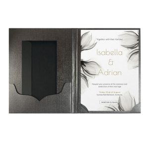 Black invitation folio