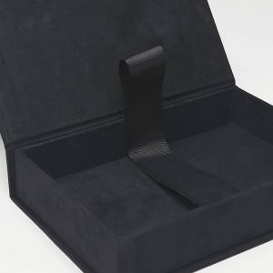 Black suede photo box