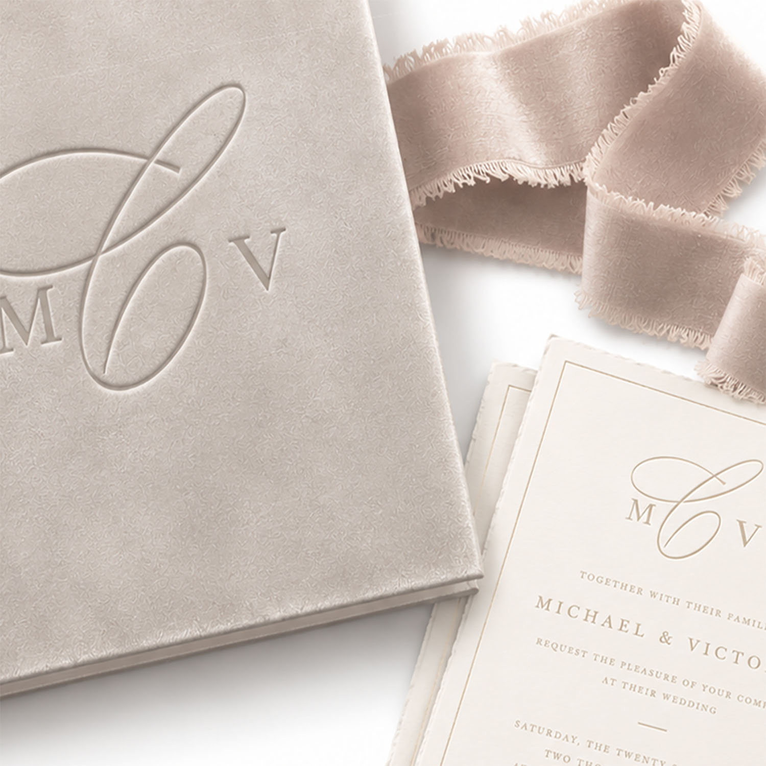 customized blind debossed monogram