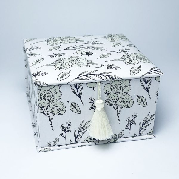 Floral print fabric gift box