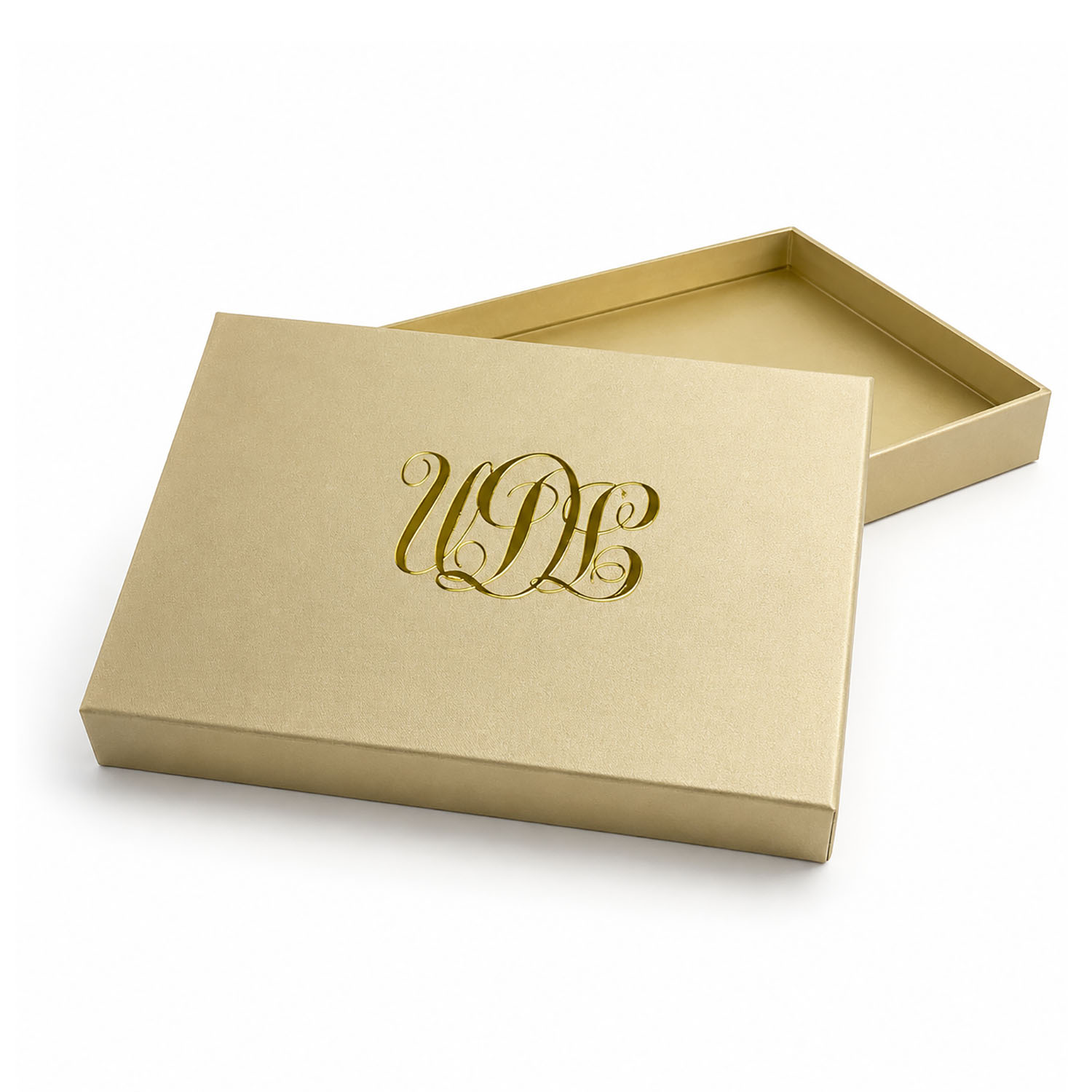 Golden Silk Covered Monogram Box