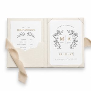 Linen Folio For 5*7 Inches Invitation Cards