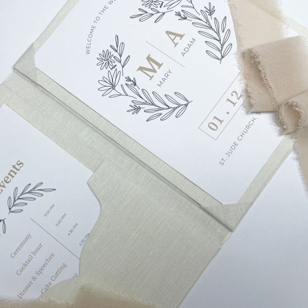 Linen invitation folio