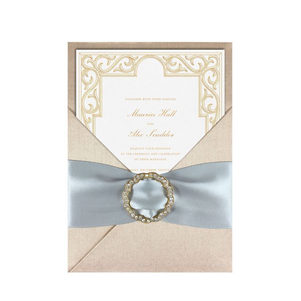 5*7 inches wedding invitation card pocket holder with buckle