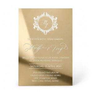 mirror gold acrylic wedding invitation card