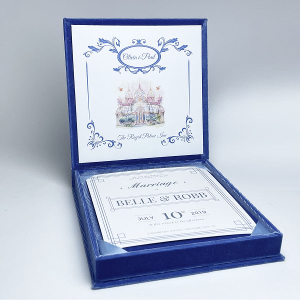 Luxury velvet invitation boxes