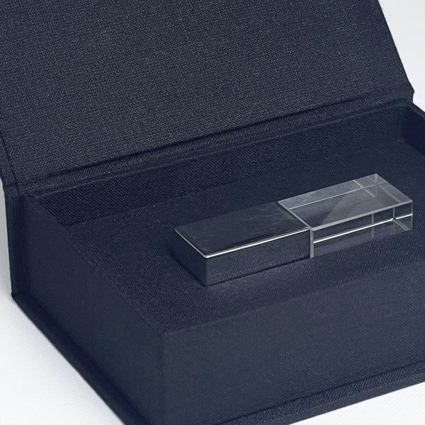 Black Linen USB Storage Box