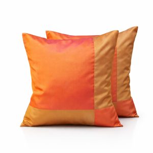 Orange Thai silk cushion cover from Chiang Mai