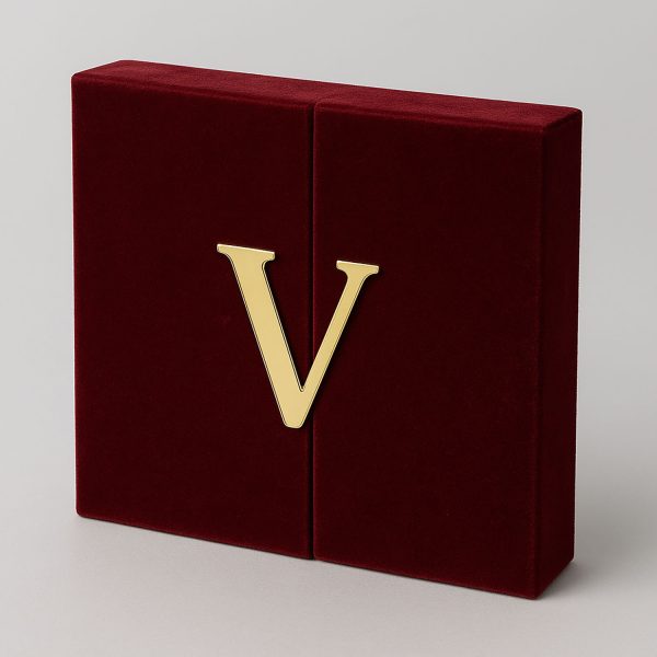 luxury red velvet gatefold box for invitation cards