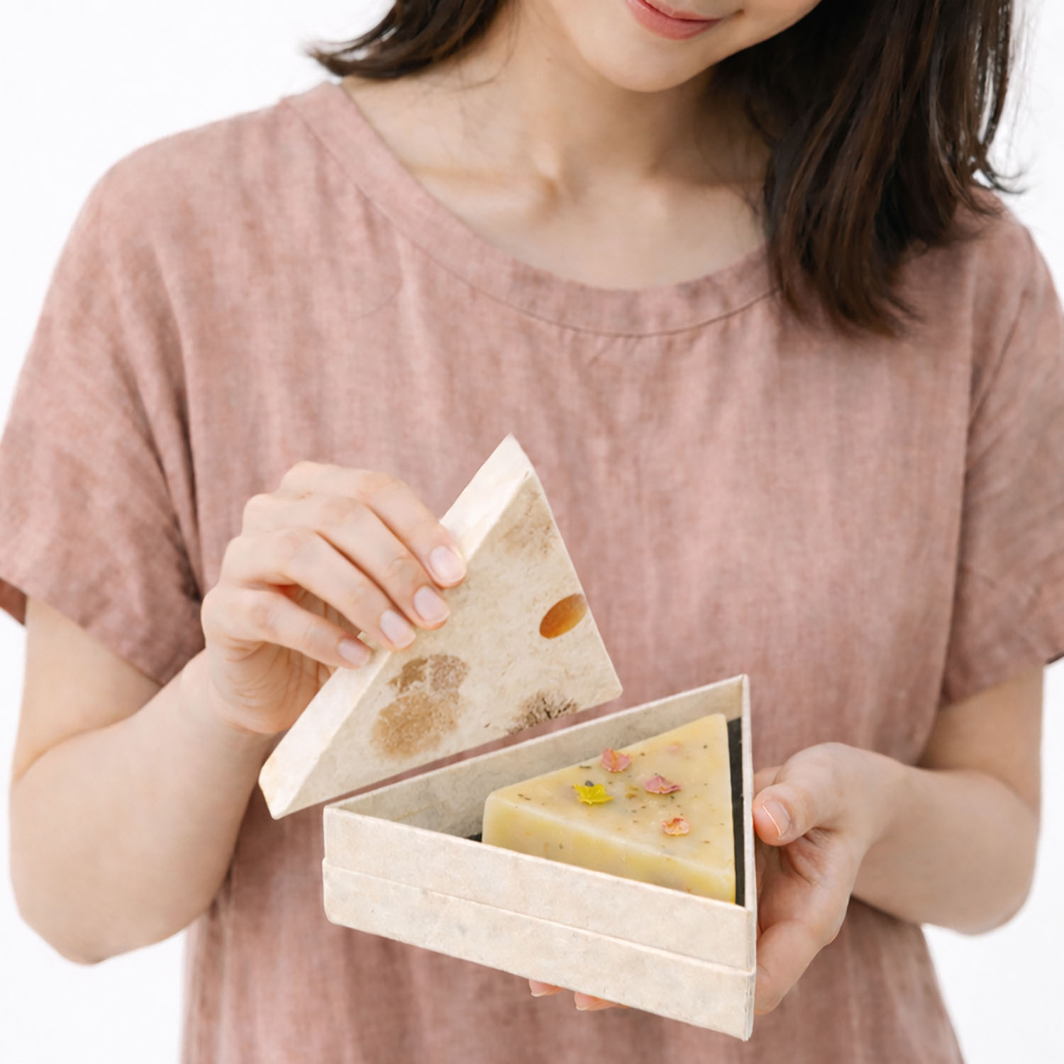 Triangle shaped mulberry paper box from Chiang Mai
