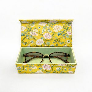 Vibrant Floral Cotton Eyeglasses Case with Silk Interior