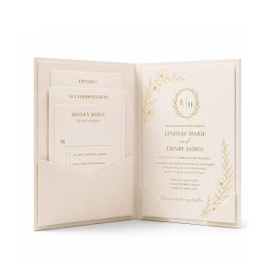 ivory paper invitation folder