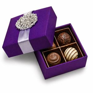 Chocolate praline wedding favor box